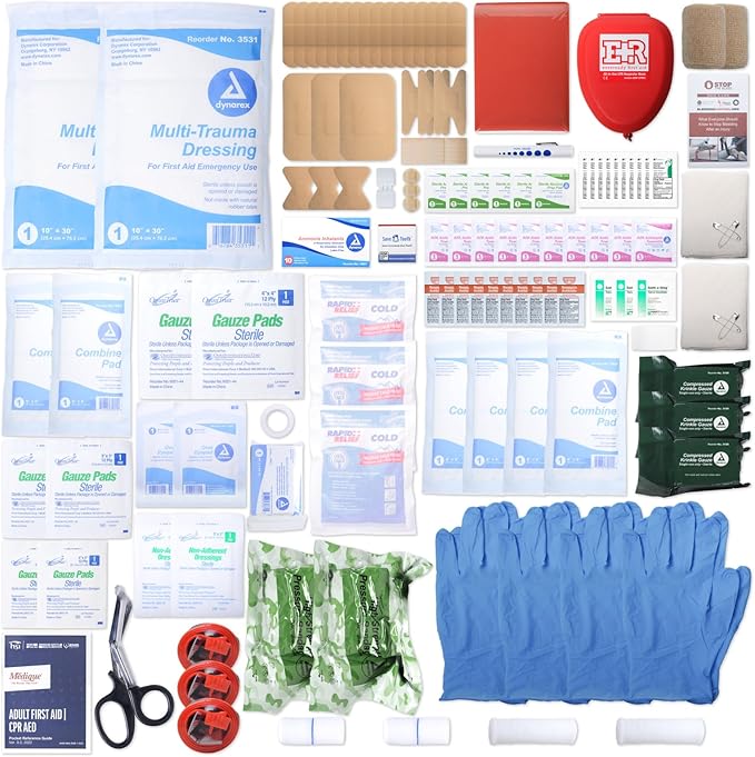 School First Aid Emergency Kit with Tourniquets Red Bag by MFASCO
