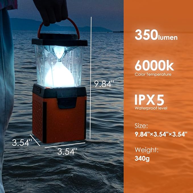 Salt Water Camping Lamp, Outdoor Lanterns Camping Essentials, No Batteries Required Lights for Emergency Supplies, 120H Continuous Lighting , Waterproof IP65 Survival Kit for Hurricane