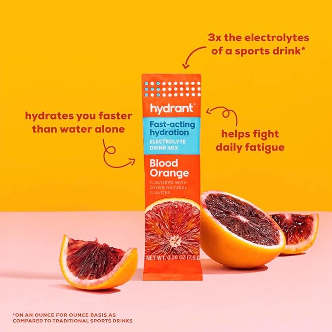 HYDRANT - Hydrate Electrolyte Powder Variety Pack, 30 Rapid Hydration Individual Stick Packs - Low Sugar Drink Mix for Daily Use, Travel & Workouts