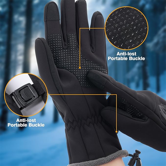 Moon Kitty Women?™s Winter Waterproof Running Gloves Windproof Thermal with Touchscreen Fingers Cold Weather Gloves for Women
