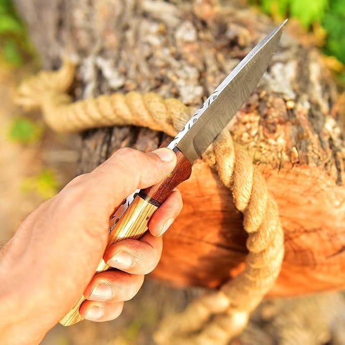 Custom Handmade Fixed Blade Hunting Knife - 9 Inch hand Forged Full Tang Knives For Hunting, Outdoor Camping, Hiking, Fishing, Bushcraft Knives With Leather Sheath. (Predator Hunter Knife)