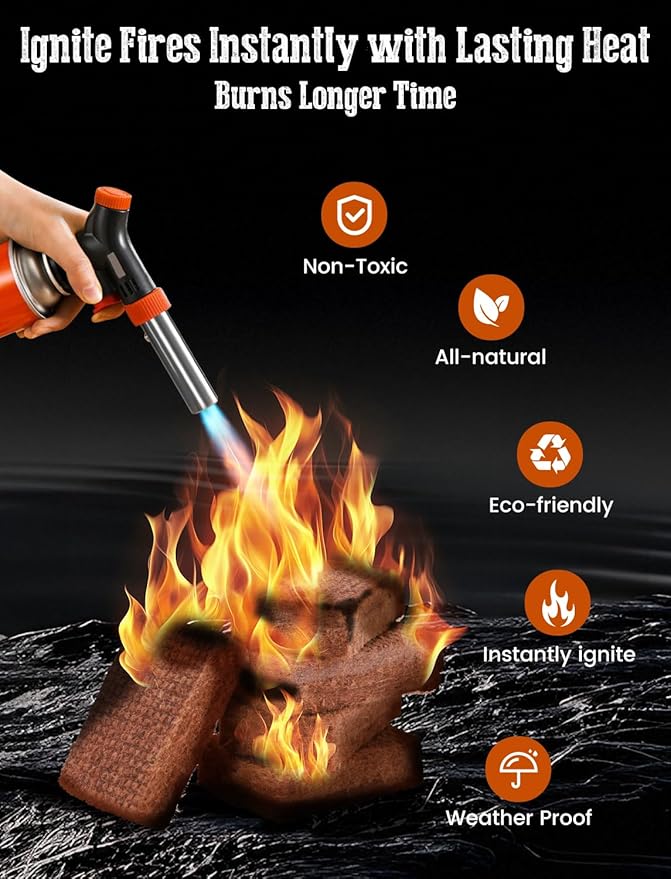 E500 Fire Starter for Fireplace, Campfires, Fire Pits, BBQ, Grills, Larger Charcoal Fire Starter Squares, 48-Count Firestarter