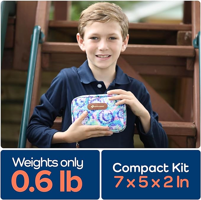 KeepGoing Travel First Aid Kit for Kids ??130 Pc. for Car, Home, Purse, Diaper Bag & Backpack with Latex-Free Bandages - Mini First Aid Kit Travel Size TSA-Approved