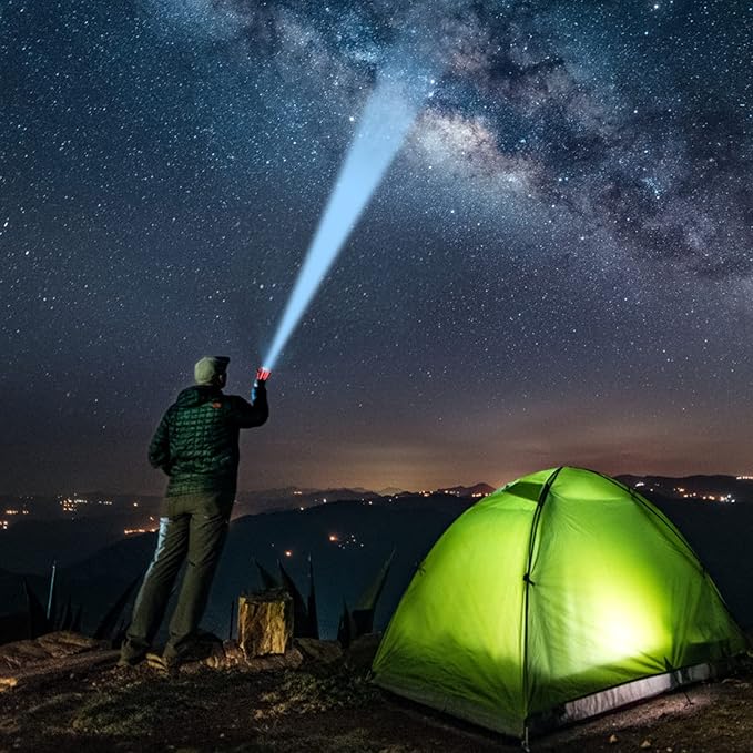 Car Flashlights for Emergencies, Window Breaker Seatbelt Cutter Multifunction Solar Flashlights, Waterproof LED Flashlight Rechargeable Solar Powered Emergency Flashlight for Outdoor