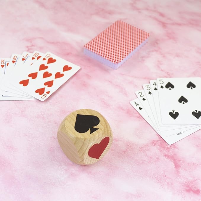 Marker Dice Euchre Pinochle Bridge Playing Cards Poker Whist Cards Markers Dice Euchre Cube Card Deck Marker Game Dice Wooden Indicator for Euchre Pinochle Bridge Enthusiasts (2 in) (1 Pc)