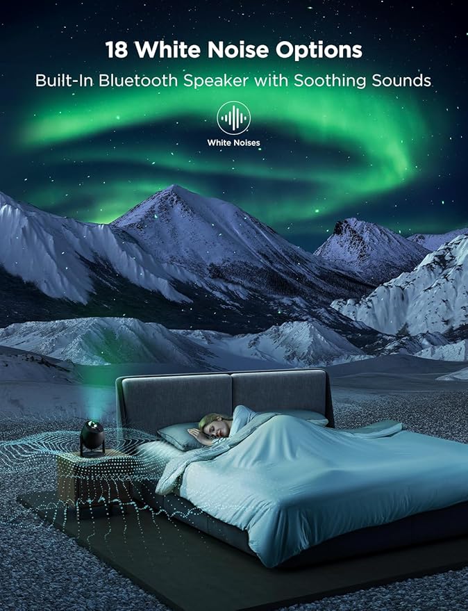 Govee Star Light Projector with 3 Aurora Flowing Effects, Star Projector Works with Matter, Alexa and Google Assistant, 16 Million Colors, 52 Scene Modes, Night Light Projector, Without Plug