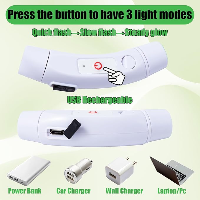 Rechargeable LED Dog Collar - Premium 3 Flash Mode Waterproof Night Safety Light Collar with Adjustable Strip and Bell for Walking Training Outdoor Dress up Small Medium Large Dogs Decor