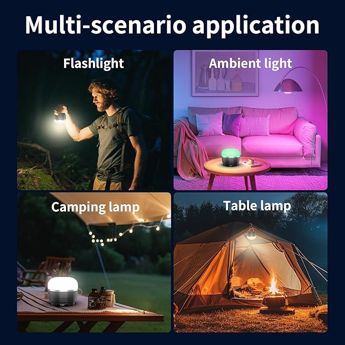 LED Camping Lantern, 8000mAh Rechargeable Camping Tent Light with 13 Light Modes, 6 Brightness Adjustable Tent Lamp, Waterproof Emergency Hanging Light for Hurricane, Power Outages