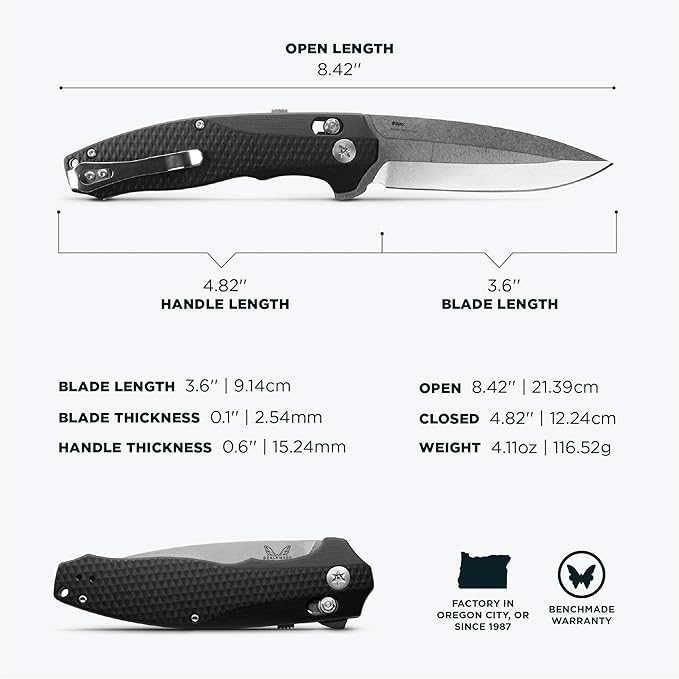 Benchmade - Vector 495 EDC Knife with Black G10 Handle (495)