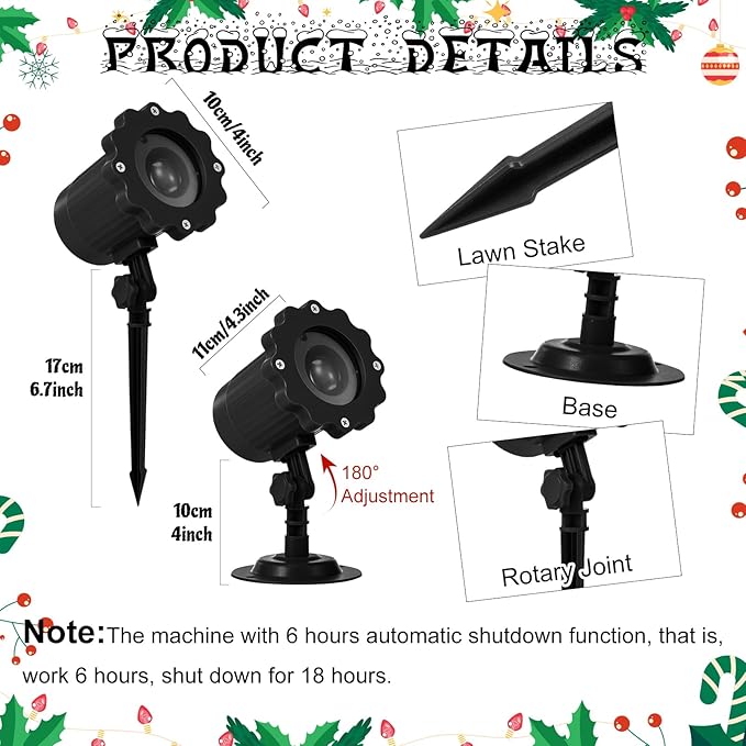 Treela Nativity Projector Lights Outdoor Indoor Dynamic Christmas Christian Decoration Outside LED Landscape Lamp for Holiday Halloween Garden Supplies