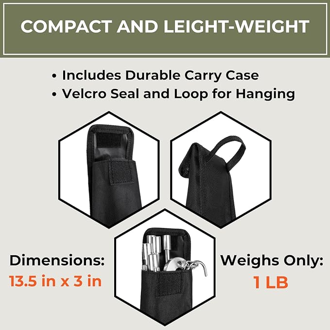Tactiko Survival Campfire Cooking Tripod ??33" Stainless Steel Folding Stand with Adjustable Chain ??Compact & Lightweight Outdoor Gear for Hanging Kettles, Pots & Percolators ??Carry Bag Included