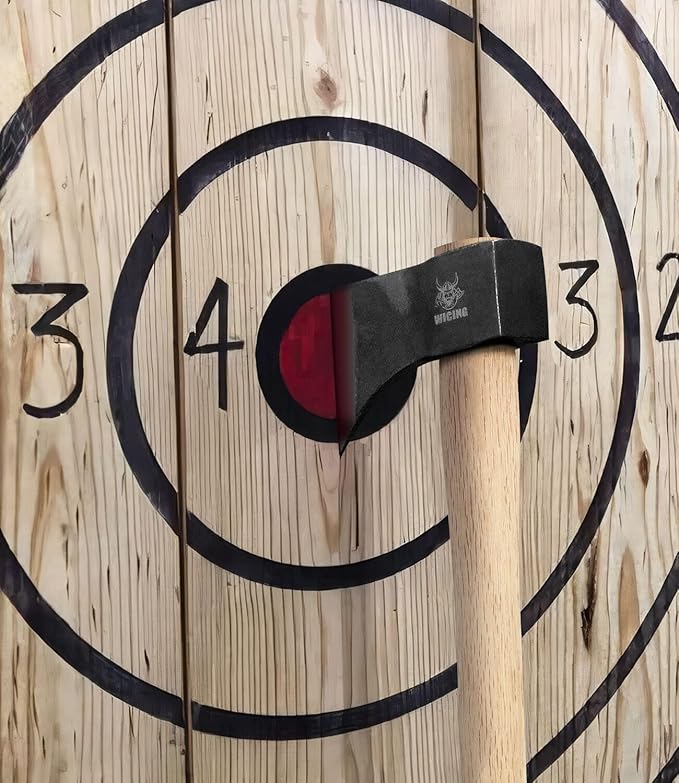15.7" Throwing Axe, 1065 Manganese Steel Throwing Hatchet Beech Wood Handle for Axe Throwing Competitions