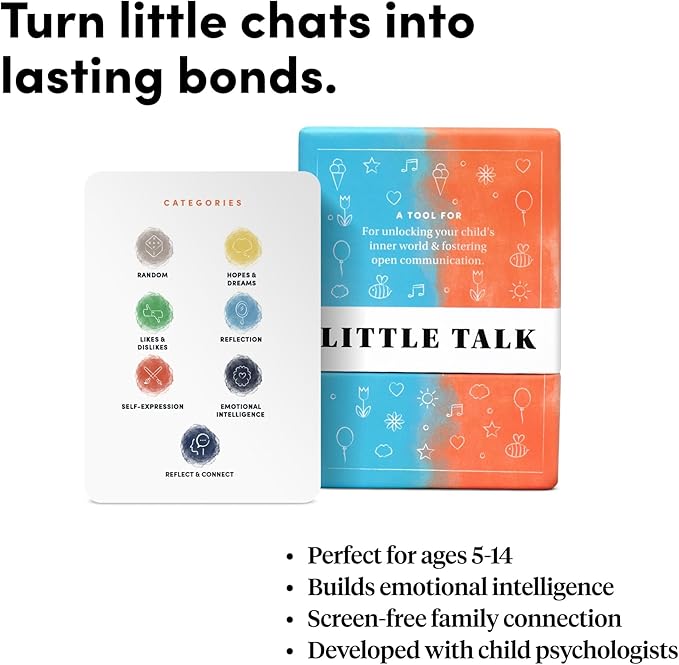 Little Talk Conversation Cards for Kids ??170 Prompts for Social Skills, Family Games, Travel & Therapy ??BestSelf Deck for Ages 4-12, ADHD Tools, Homeschool Gifts & Road Trip Activities