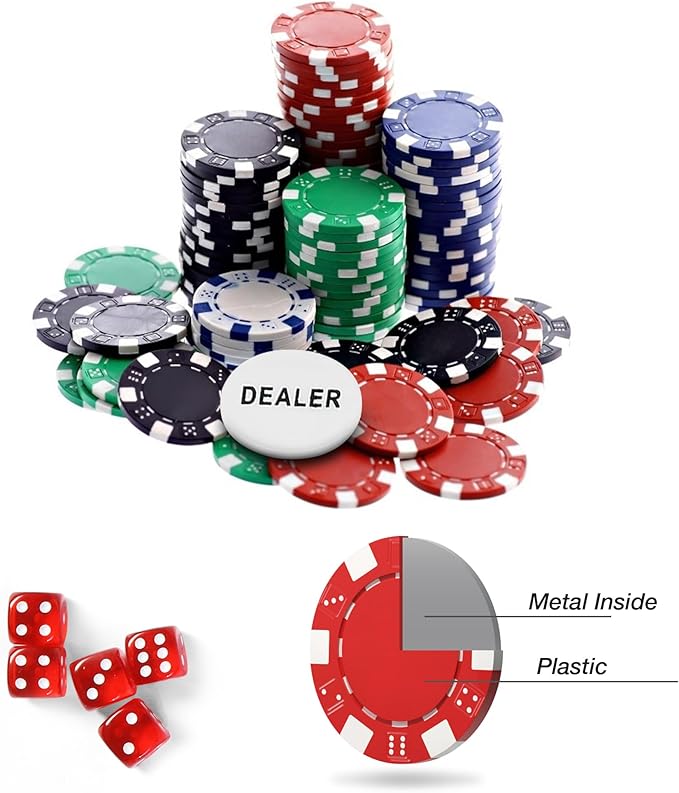 Poker Chips Set, 300PCS Poker Chips with Carrying Case for Texas Holdem Blackjack Gambling