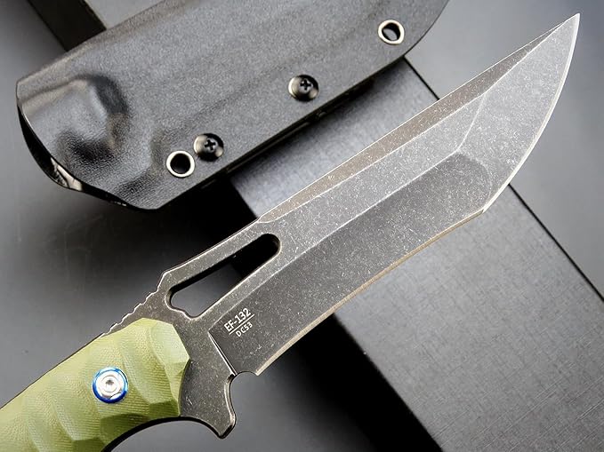 Eafengrow EF132 Fixed Blade Knife, DC53 Steel Blade,G10 Handle Full Tang EDC Fixed Knifes Straight Knife for Working Camping Hunting with Kydex Sheath