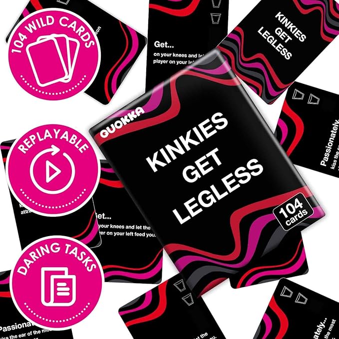 QUOKKA Card Games for Adults Let?™s Get Legless - Extra Daring Adult Games for Party Game Night with 104 Hilarious Tasks & Risky Questions, Inappropriate Challenges to Spice Up The Night, Ages 21+ Only