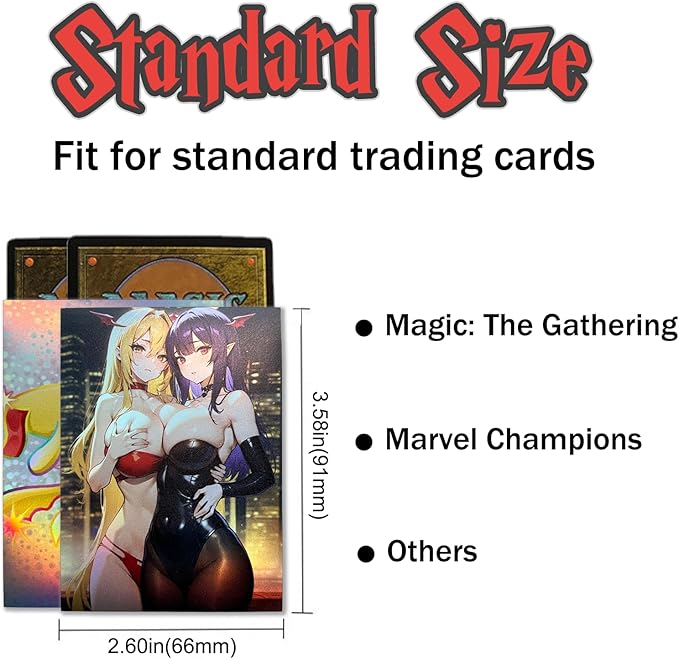 Custom Holographic Card Sleeves No Border, Laser Flashing Shiny Design, Make Your Own Trading Collectible Card Protector, Compatible with Magic The Gathering – MTG, TCG, OCG, Borderless