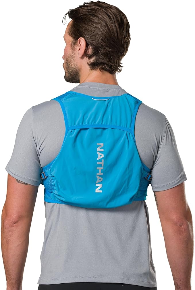 Nathan Hydration Vest - Lightweight, Quick-Fit Fix, Reflective, 4L Storage, Six Pockets, Two 14oz Flasks, Pinnacle Breeze