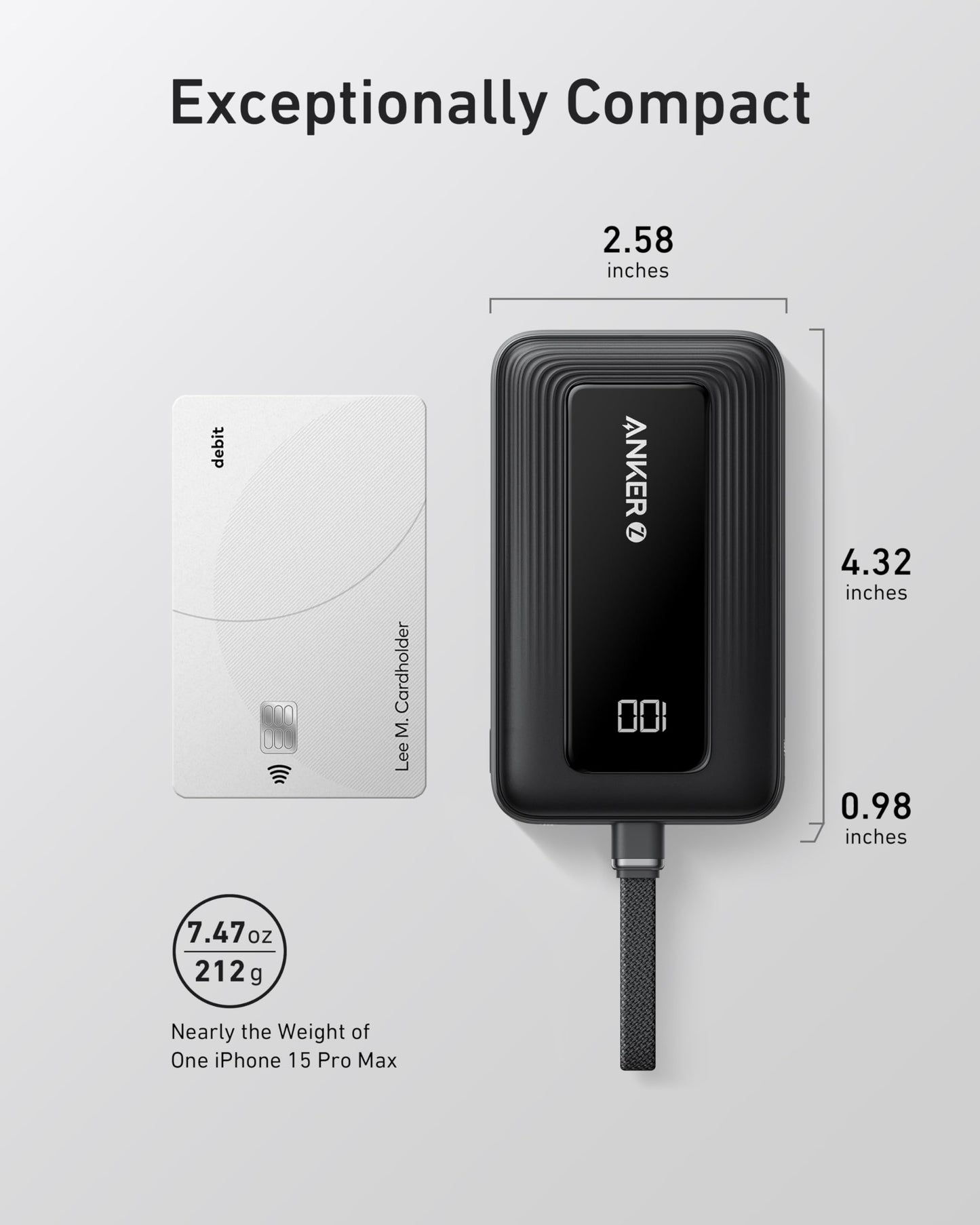 Anker Power Bank,10,000mAh 30W with USB-C Travel Essential Portable Charger