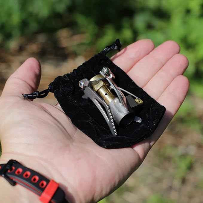 Mini Backpacking Stove,Pocket Rocket Burner,Ultralight Camp Gas Stove,Portable Propane Burner,Lightweight Butane Burner for Camping Hiking Traveling Picnic Outdoor-3000W-Flannel Storage Bag