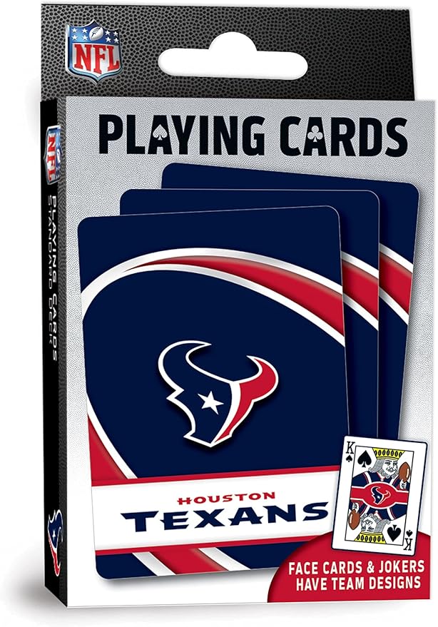 Masterpieces Officially Licensed NFL Houston Texans Playing Cards - 54 Card Deck for Adults