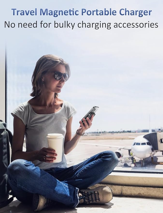 Magnetic Portable Charger, 10000mAh Power Bank, 5 in 1 Portable Charger with Built in Cable, 20W Fast Charging for Magsafe Battery Pack Compatible with iPhone 17/16/15/14/13/12 Pro/Pro Max Series