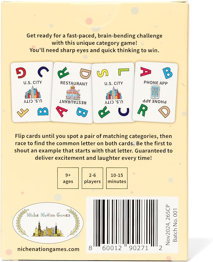 Catchpair - Quick-Thinking Word & Category Card Game - Easy to Learn Word Games for Adults and Families - 9+ Ages 2-6 Players 10-15 Mins