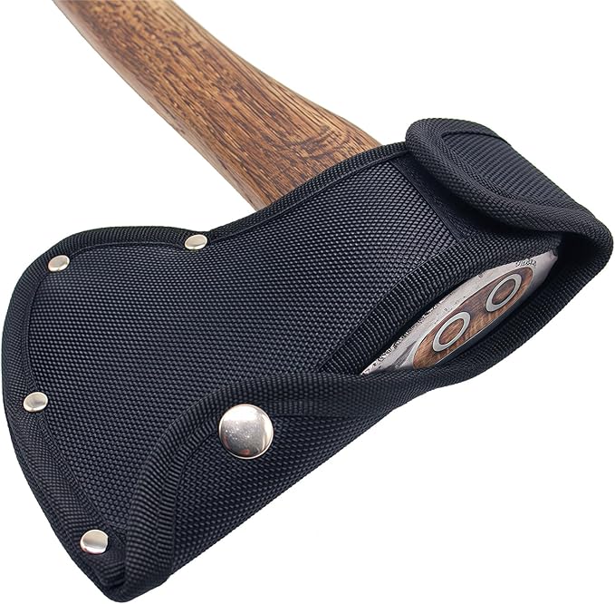 Outdoor Camping Axe Head Protector Nylon Sleeve Thick 1.25LB 6.30x4.33 Inch Double Buckle Short Handle Axe Protector Outdoor Hiking Work Black