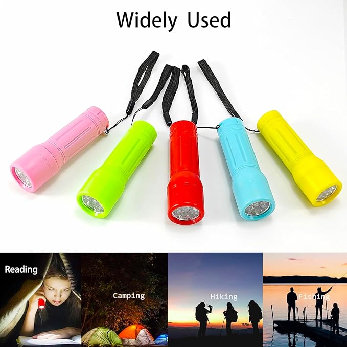 100 Pack Mini Flashlights Bulk, Small Multicolor Flashlights Bulk with Lanyard, 300 AAA Batteries Included for Hurricane Supplies Camping Essentials Emergency Gifts