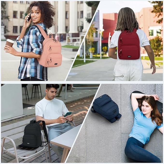 Carry On Travel Backpack For Men Women, 13 Inch Small Mini Work Bag Personal Item Backpacks, Camping Back Pack Lightweight Hiking Daypack For Office Nurse Commuter (Navy Blue)