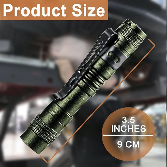 Beieverluck 10 Pack Small Mini Flashlights, Pocket Flashlight Penlight with Clip, Tactical Pen Light for Camping Outdoor Emergency Inspection Fathers Gifts for Dad Husband