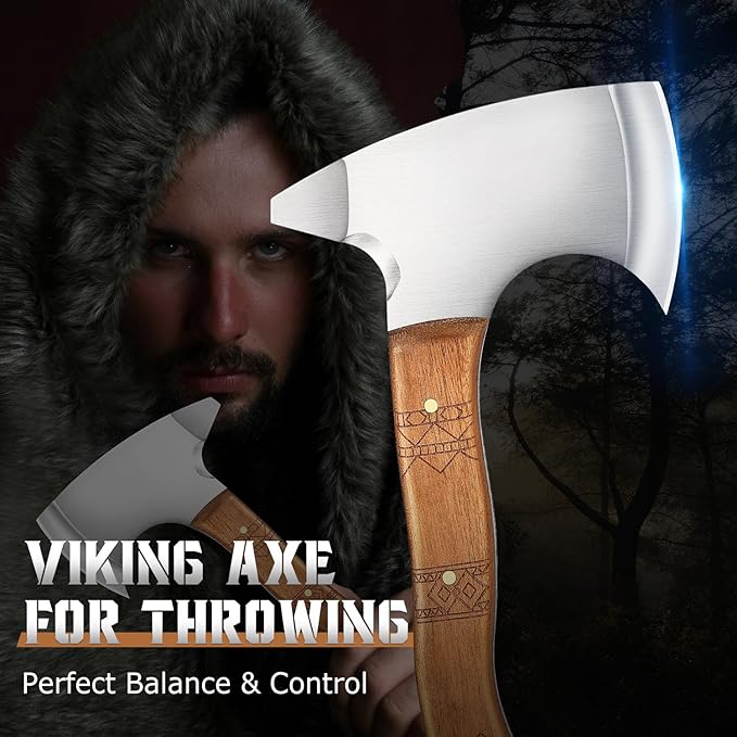 Small Hatchet for Axe Throwing Game - 8.3" Tomahawk Axe Professional Balanced Design with Sheath | Adults Indoor/Outdoor Ax Throwing