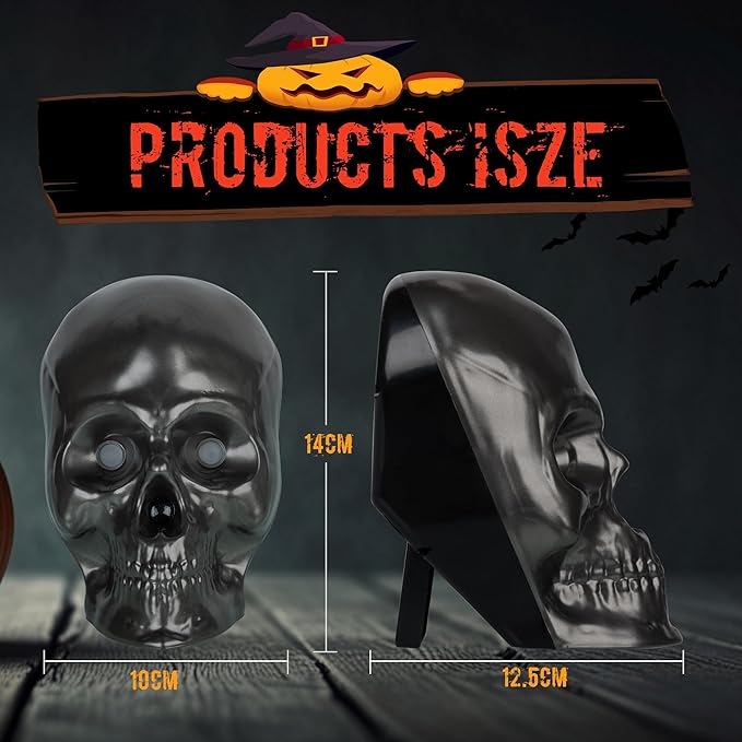 Halloween Projector Lights, Ghost Skeleton Halloween Laser Lights in Skull Shape, 5 Modes and Spooky Screams, Halloween Party Decor with Remote Control Timer for Halloween Decorations Indoor