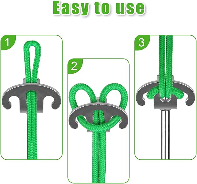 14 Inch Screw in Ground Anchors Kit, 4 Pack Heavy Duty Tent Stakes, Double-Sided Welded Spiral Windproof Earth Anchors for Trampoline, Shed, Swing Set & Mobile Home