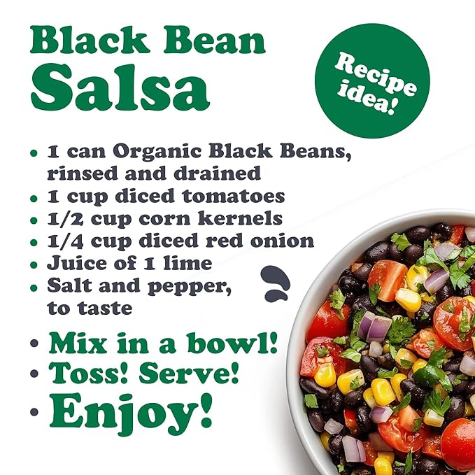 Food to Live Organic Canned Black Beans, 14 oz (Pack of 2) - Unsalted Non-GMO Frijoles Negro. Perfect for Salads, Soups, Stews. Vegan. Made in Italy