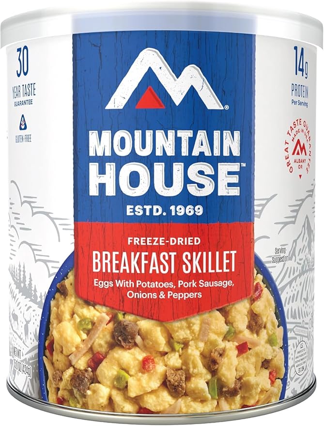 Mountain House Freeze Dried Breakfast Skillet #10 Can ??8 Servings per Can ??Gluten-Free ??30-Year Shelf Life ??Emergency, Survival, Camping, Hunting & Backpacking Canned Food ??Pack of 6