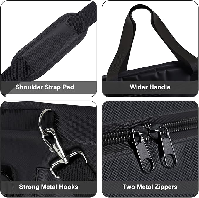 Jfxgjuv Solar Panel Storage Bag Compatible with Jackery SolarSaga 100W 100X 200W, Travel Carrying Case with Deepened Opening, Zipper with Pull and Multi-Accessory Space Solar Panel (Black)