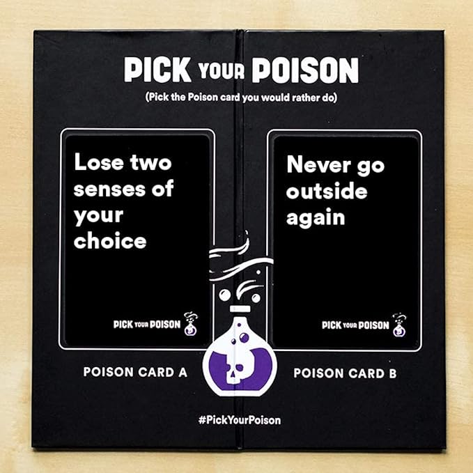 Pick Your Poison Party Game + Family Expansion Set - The ?œWhat Would You Rather Do???Card Game for Kids, Teens, College Students, Adults, at Fun Parties and Board Games Night with Your Friends
