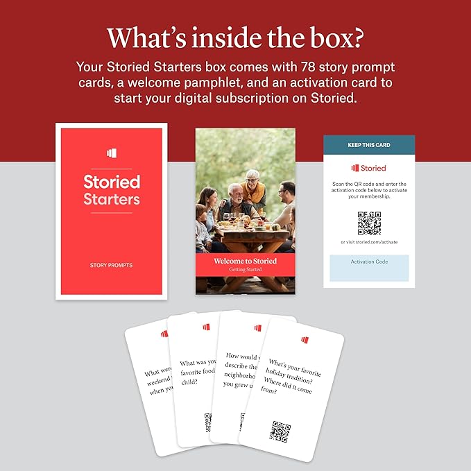 Storied Family Tree Kit, Ancestry & Family History Research with Memory Keepsake Book & Conversation Cards, Genealogy Story Telling Set, 12-Month Subscription to Plus & StoriedBook??Studios