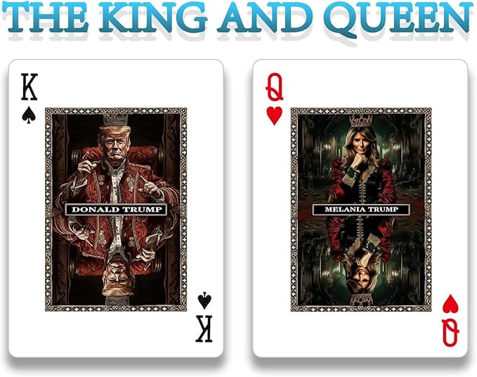 VZONE Trump Playing Cards—MAGA Poker Deck, Standard Waterproof and Anti-Peek Trump Family Playing Card Set—The Perfect Trump Gift (Contemporary, Brown)