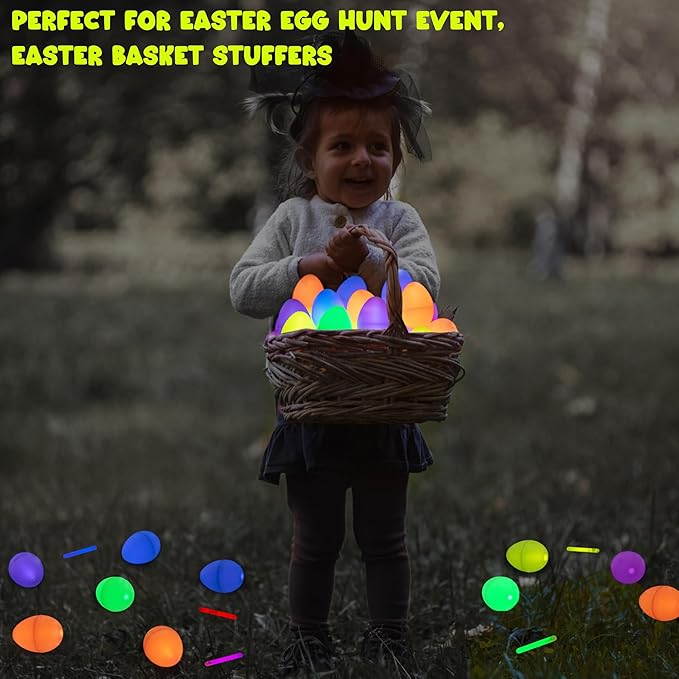 POPGIFTU 200 Mini Glow Sticks Bulk Pack, 8 Bright Colors 1.96" Glow in the Dark Sticks for Easter Egg Hunt, Basket Stuffers, Party Favors, Neon Parties, Weddings, Halloween, Classroom Prizes