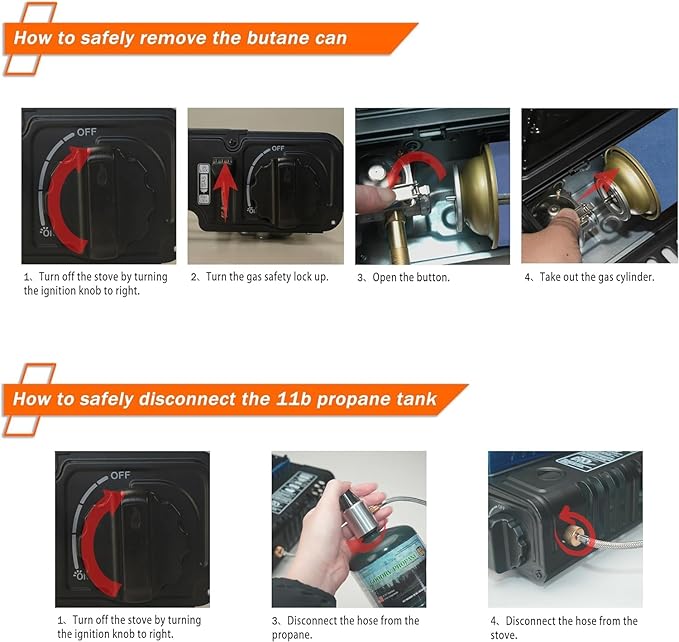 1-Burner Butane Stove included a Windblocker,10000 BTU Gas Stove Portable with Case, Automatic ignition Camping Stove,Portable Gas Stove,Precise Flame Control,Gas Burner for Cooking Outdoor