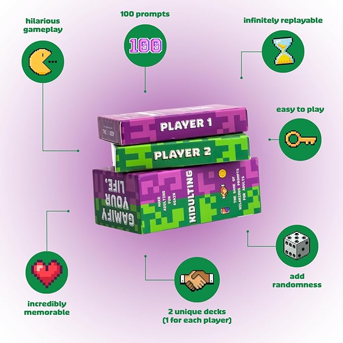 The Skin Deep Kidulting Fun Couples Card Game - Prompts to Create Funny Moments Between Couples & Friends - Inject Fun & Spontaneity Into Daily Interactions - Unique Gift & Date Night Idea