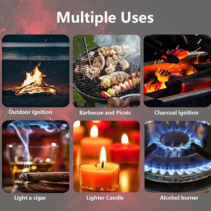 Matchstick Candle Lighter, Vintage Match Stick Lighter- Refillable, Fuel Canister, Creative Metal Giant Butane Lighters, Reusable Open Flame Shaped Multipurpose Adjustable Large Stick Lighters(4p)