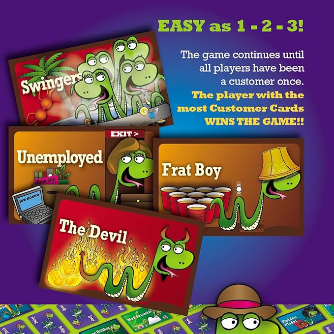 SNAKE OIL - The Silly Selling Party Game - Funny Group 3-10 Player Card Games - Fun Travel Activity - for Adults - Uncensored - Crude Oil Expansion for Ages 17+