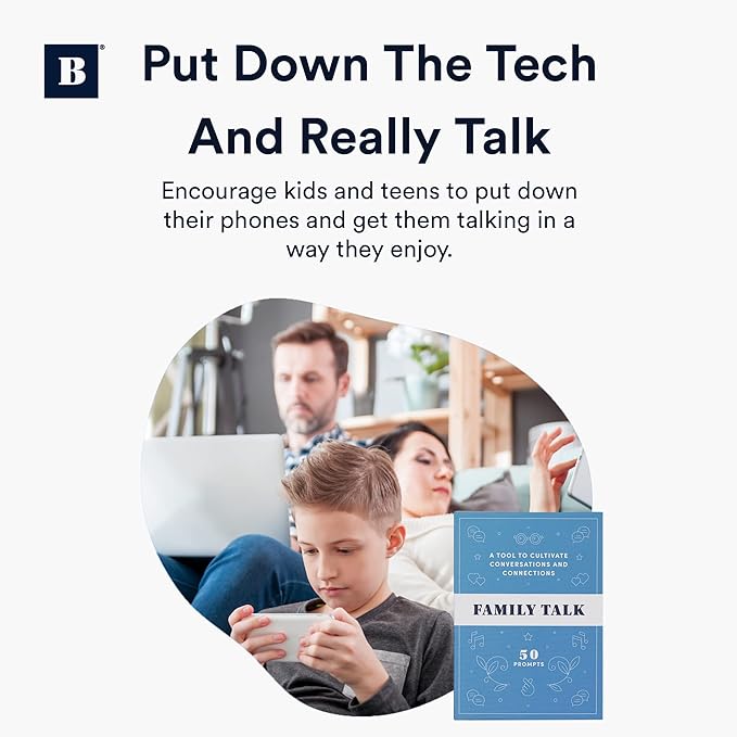 BestSelf Family Talk Deck - 50 Prompt Card Game for Family Game Night, Fun and Engaging Family Game for Kids and Adults, Perfect