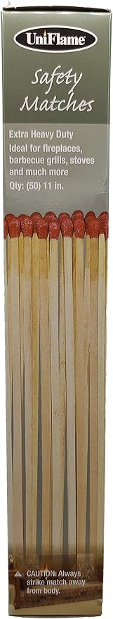 11" Extra Long Safety Matches, Heavy Duty Safety Long Wooden Matches for Indoor & Outdoor Grill, 11" Lengthy Match for Lighting Fireplace, Candles, Firepits, BBQ Grill & Camping - Pack of 3(150 Match)