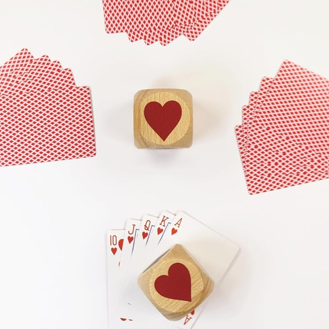 Marker Dice Euchre Pinochle Bridge Playing Cards Poker Whist Cards Markers Dice Euchre Cube Card Deck Marker Game Dice Wooden Indicator for Euchre Pinochle Bridge Enthusiasts (2 in) (2 Pcs)
