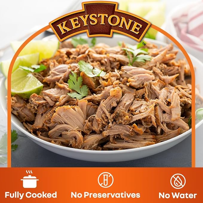 Keystone Meats Variety Pack – 12 Cans of All Natural Fully Cooked Canned Meat (3 Beef, 2 Chicken, 2 Turkey, 2 Pork, 3 Ground Beef) – Shelf-Stable, Ready to Eat – 5-Year Shelf Life – Pantry Staple for Camping, Hiking & Emergency Meals – Made in USA