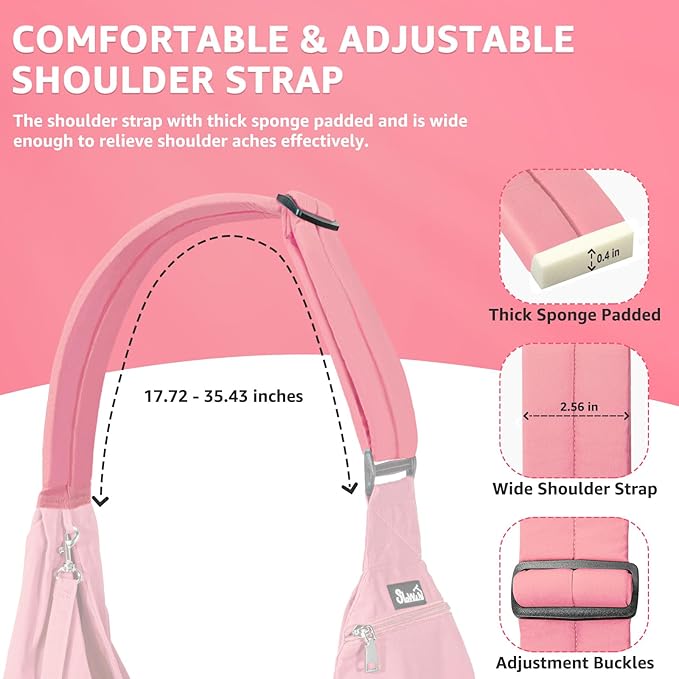 SlowTon Dog Carrier Sling - Thick Padded Shoulder Strap Adjustable Dog Carriers for Small Dogs, Puppy Carrier Purse for Pet Cat with Front Zipper Pocket Safety Belt Machine Washable (PH, XS)